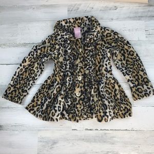 Leopard fleece jacket size 5
